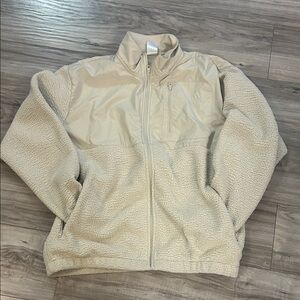 Adidas Cream Fleece Zip-Up Jacket
